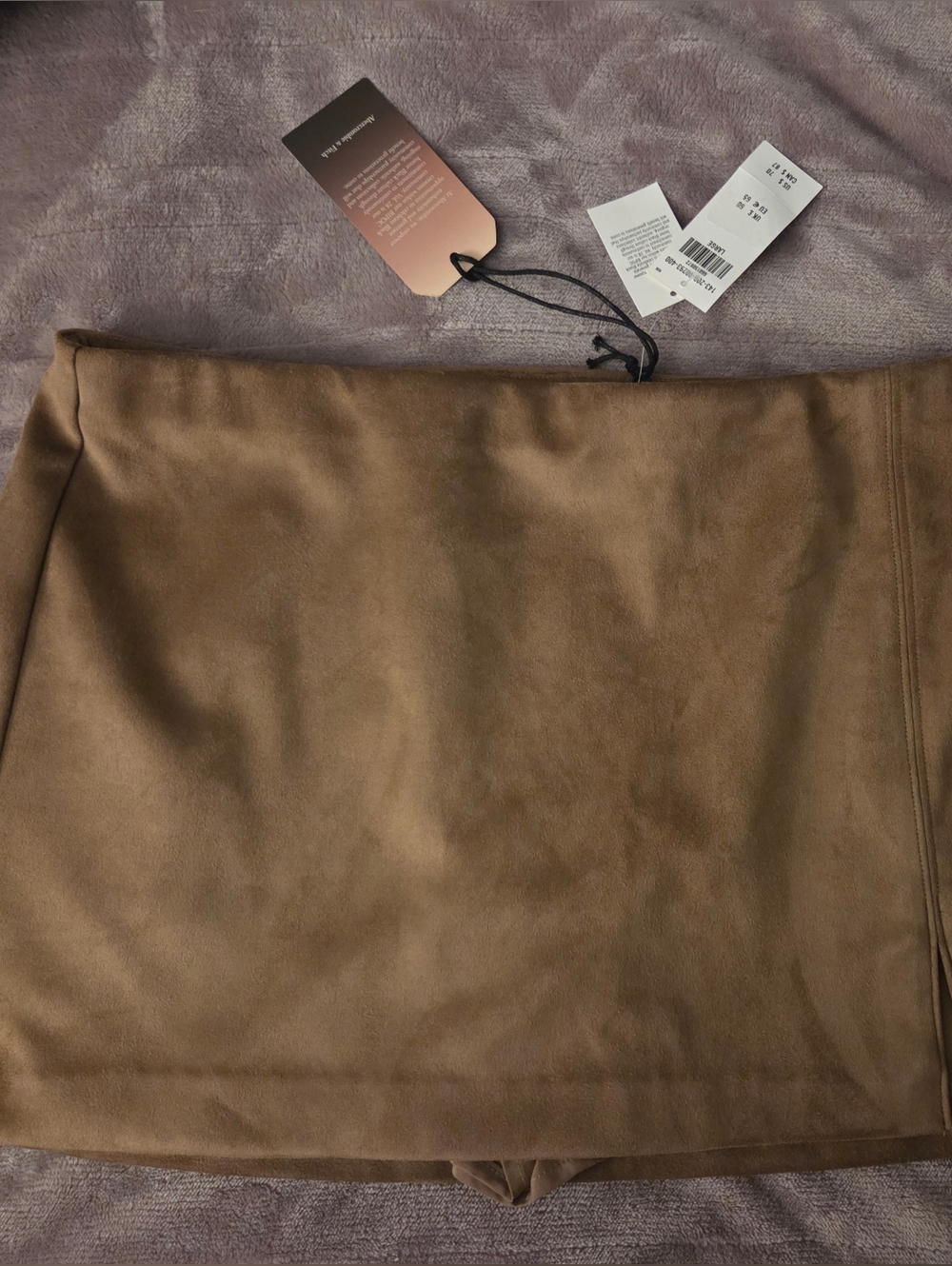 Abercrombie & Fitch Faux Suede Mini Skirt With Side Half Zip And Slit